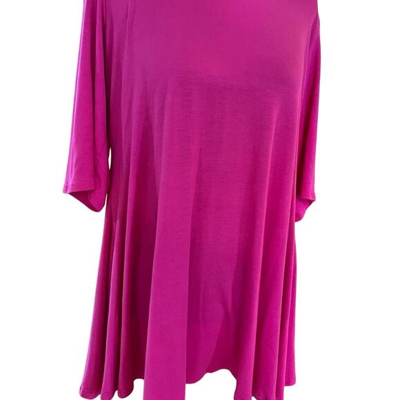 24 seven pink tunic, short sleeves, longer style, Women’s 1X top - Picture 2 of 4